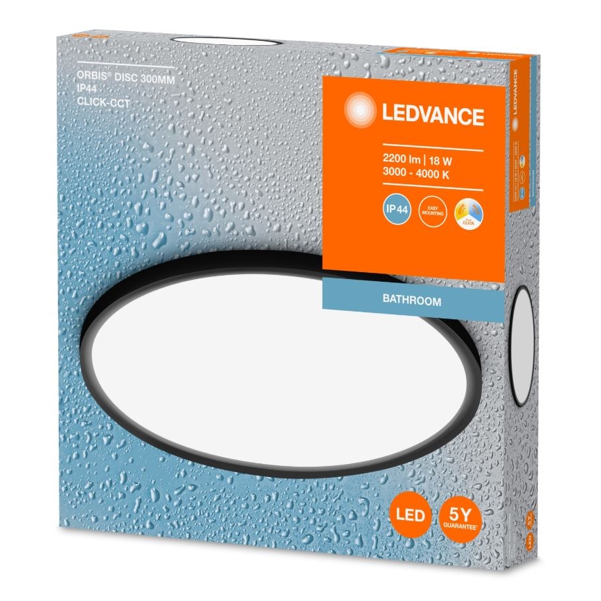 Ledvance - LED vannas istabas griestu lampa DISC LED/18W/230V 3000/4000K IP44