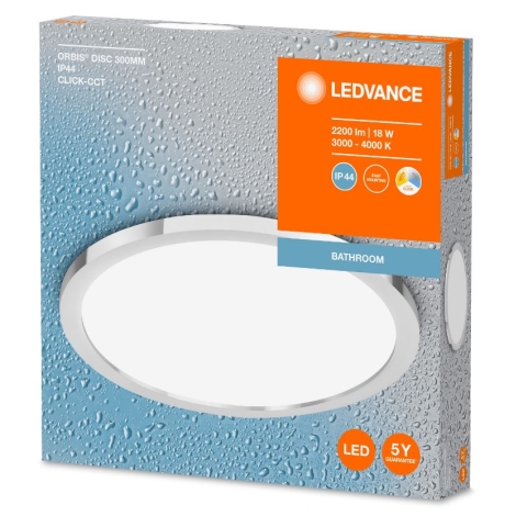 Ledvance - LED vannas istabas griestu lampa DISC LED/18W/230V 3000/4000K IP44