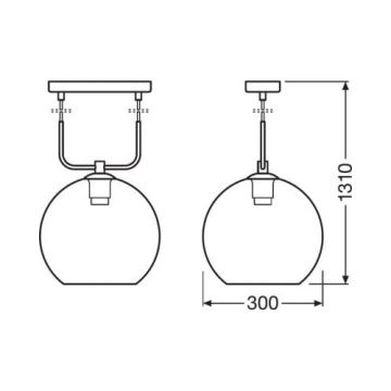 Ledvance - Lustra ar auklu GLOBE 1xE27/40W/230V