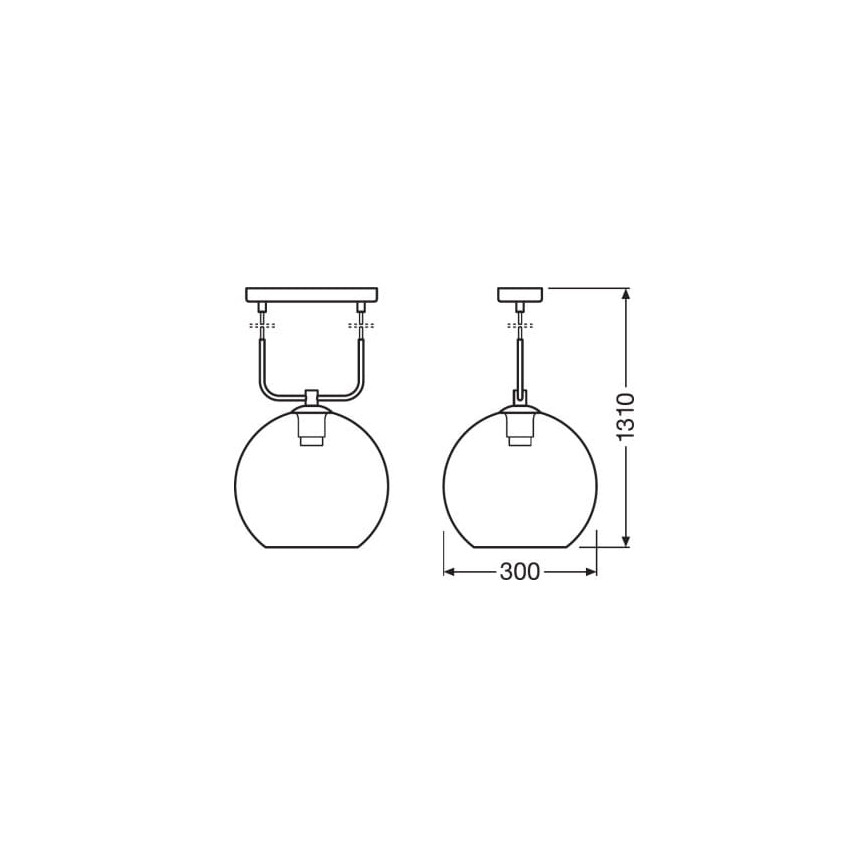 Ledvance - Lustra ar auklu GLOBE 1xE27/40W/230V