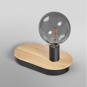 Ledvance - Skārienvadāma galda lampa ar USB connector DECOR WOOD 1xE27/8W/230V gumijkoks