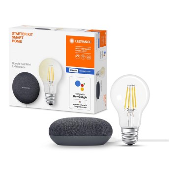 Ledvance - Viedais skaļrunis Google Nest Mini + LED Aptumšojama spuldze SMART+ A60 E27/6,5W/230V 2700K