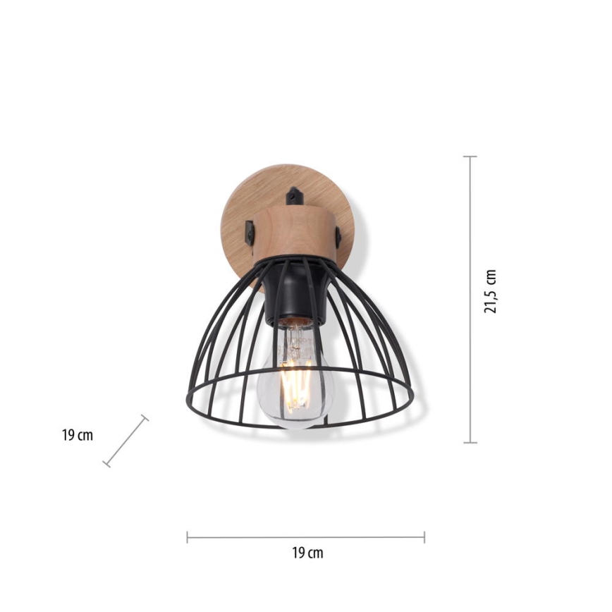 Leuchten Direkt 11416-18 - Sienas starmetis LAMI 1xE27/25W/230V akācija/melna