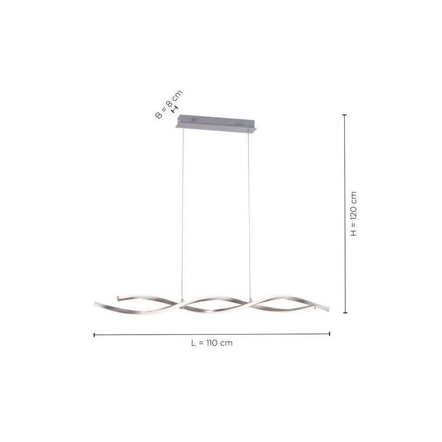 Leuchten Direkt 11994-55 - LED RGB Aptumšojama lustra ar auklu SWING 2xLED/8,5W/230V 2700-5000K + tālvadības pults