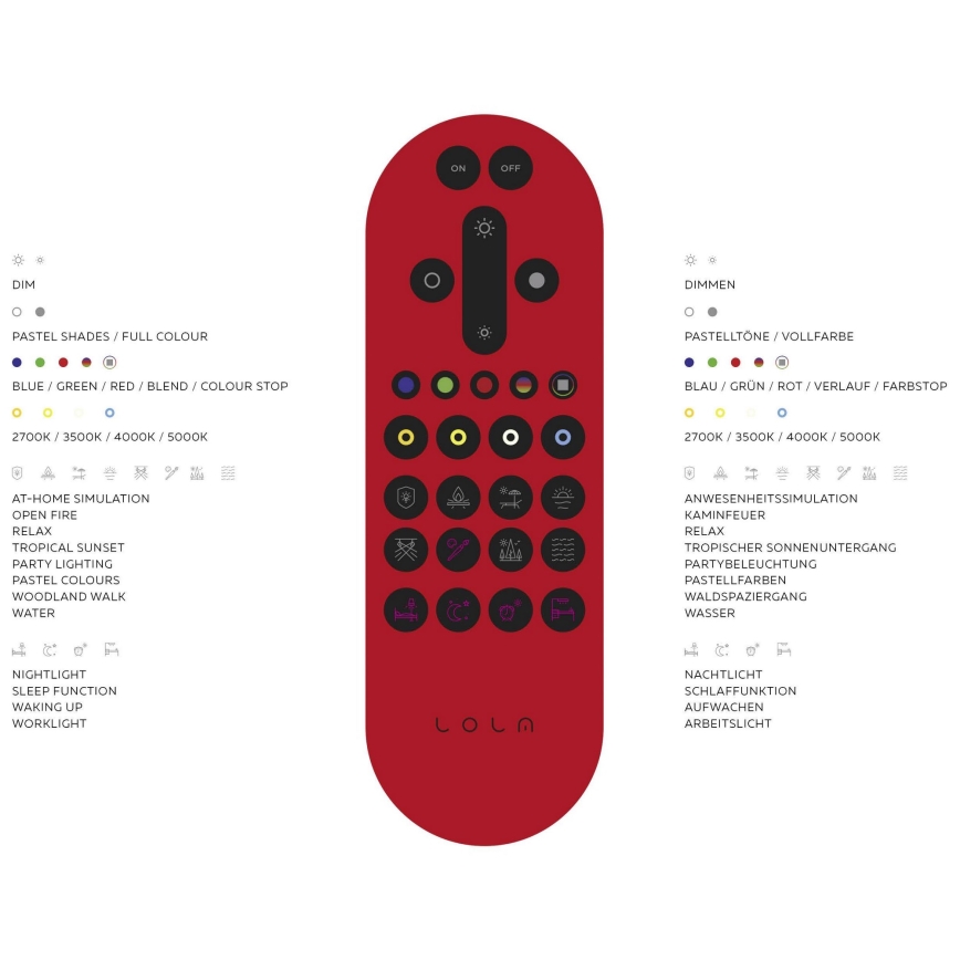 Leuchten Direkt 11994-55 - LED RGB Aptumšojama lustra ar auklu SWING 2xLED/8,5W/230V 2700-5000K + tālvadības pults