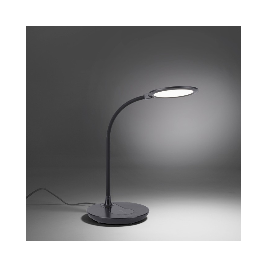 Leuchten Direkt 14416-18 - LED Aptumšojama skārienvadāma galda lampa ar bezvadu lādētāju ASTRID LED/5W/230V 3000/4000/5500K + USB