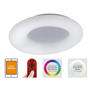 Leuchten Direkt 14746-16 - LED RGB Aptumšojams griestu gaismeklis LOLA LED/38W/230V Tuya + tālvadības pults