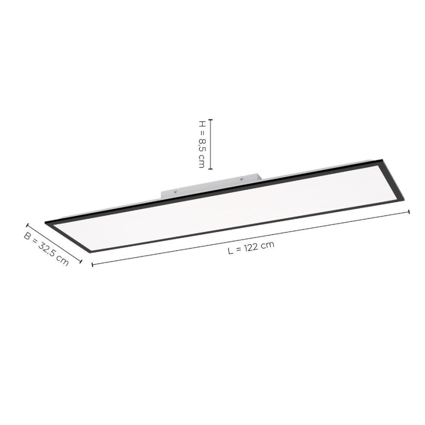 Leuchten Direkt 14757-18 - LED Aptumšojams virsapmetuma panelis FLAT LED/36W/230V 2700-5000K black + tālvadības pults