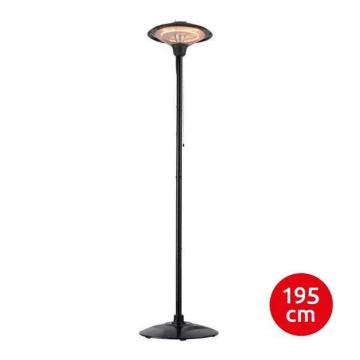 Leuchten Direkt 99500-18 - Āra sildierīce GLOW 750-1500W/230V 1,95 m IP34 melna