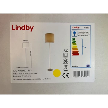 Lindby - Grīdas stāvlampa PARSA 1xE27/60W/230V