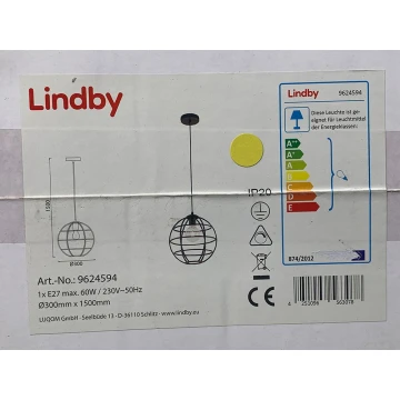 Lindby - Lustra ar auklu BEKIRA 1xE27/60W/230V