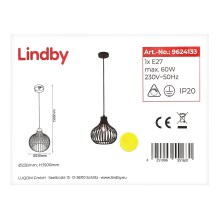 Lindby - Lustra ar auklu FRANCES 1xE27/60W/230V