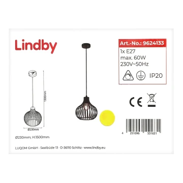 Lindby - Lustra ar auklu FRANCES 1xE27/60W/230V