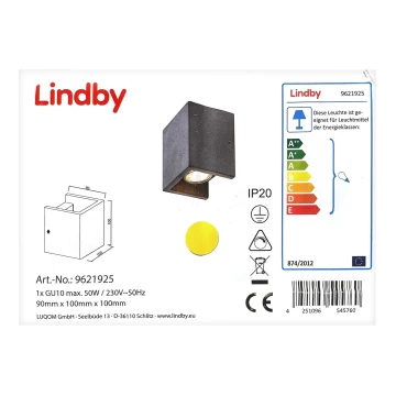 Lindby - Sienas lampa GERDA 1xGU10/50W/230V