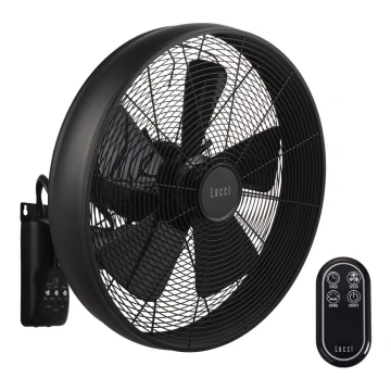 Lucci air 213124 - Sienas ventilators BREEZE 55W/230V melns + tālvadības pults