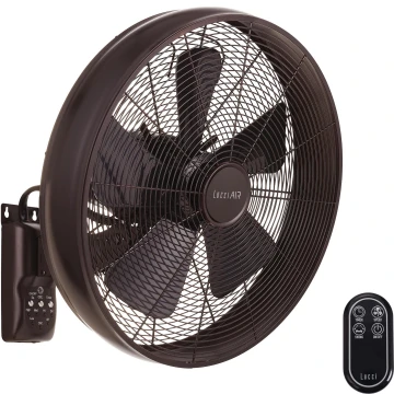 Lucci air 213125 - Sienas ventilators BREEZE 55W/230V melns/brūns + tāvadības pults