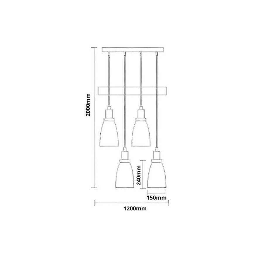 Lustra ar auklu 4xE27/60W/230V melna