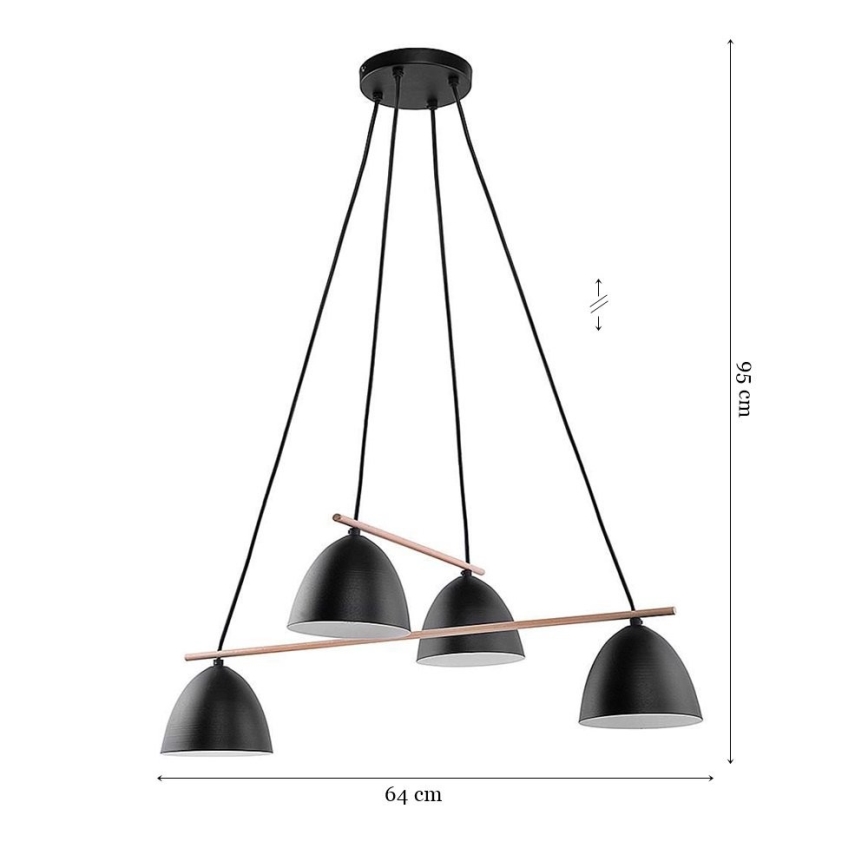 Lustra ar auklu AIDA 4xE27/15W/230V