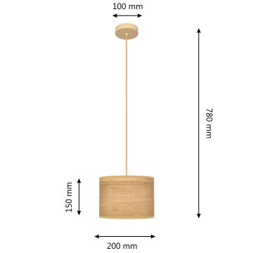 Lustra ar auklu ALBA 1xE27/60W/230V d. 20 cm brūna