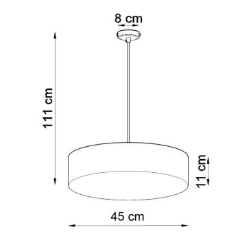 Lustra ar auklu ARENA 45 3xE27/60W/230V pelēka