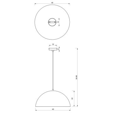 Lustra ar auklu BETA 1xE27/60W/230V d. 45 cm balta