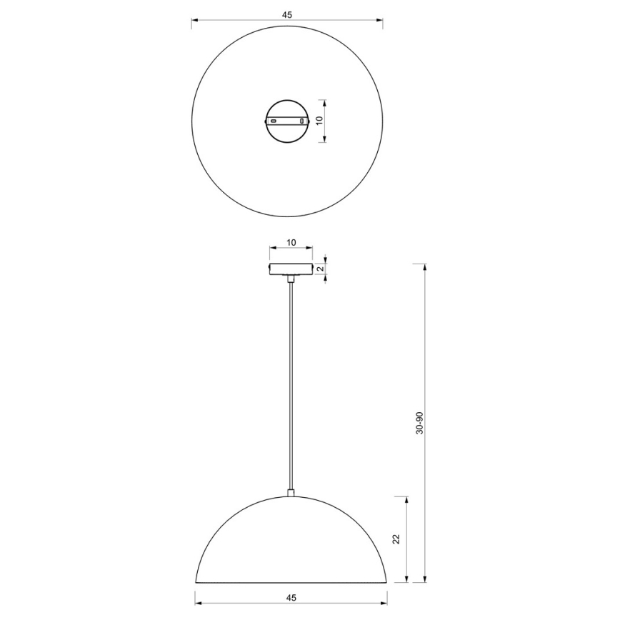 Lustra ar auklu BETA 1xE27/60W/230V d. 45 cm melna