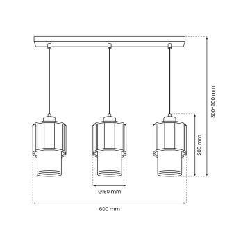 Lustra ar auklu BLANCO 3xE27/60W/230V balta