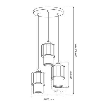 Lustra ar auklu BLANCO 3xE27/60W/230V balta