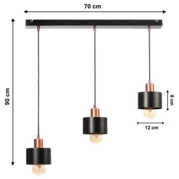 Lustra ar auklu BODO 3xE27/60W/230V