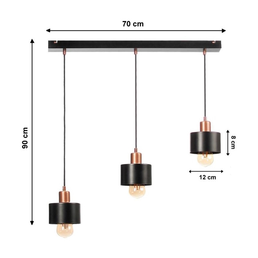 Lustra ar auklu BODO 3xE27/60W/230V