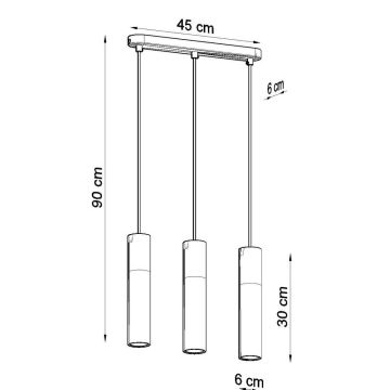 Lustra ar auklu BORGIO 3xGU10/40W/230V