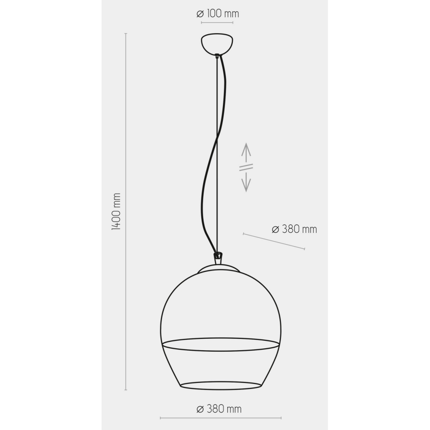 Lustra ar auklu BOULETTE 1xE27/60W/230V zelta