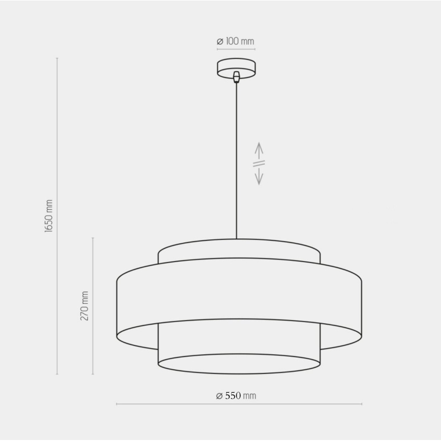 Lustra ar auklu CALISTO 1xE27/25W/230V zelta/melna