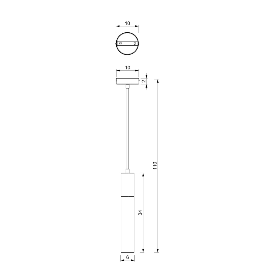 Lustra ar auklu CASSA 1xGU10/8W/230V melna/zeltaina