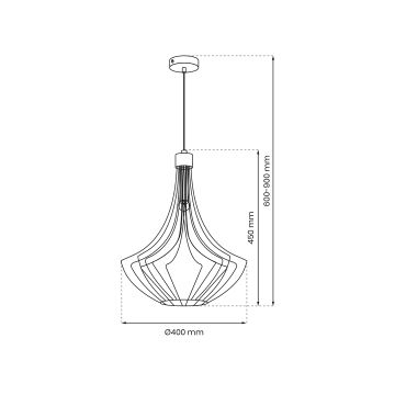 Lustra ar auklu CESTA 1xE27/60W/230V zila