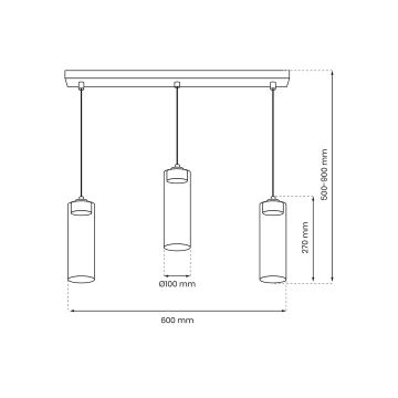 Lustra ar auklu CLARISSA 3xGX53/12W/230V melna