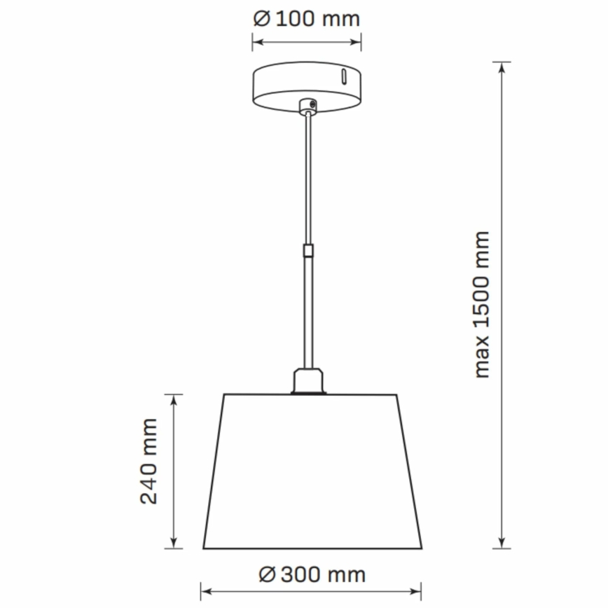 Lustra ar auklu ELENA 1xE27/20W/230V melna