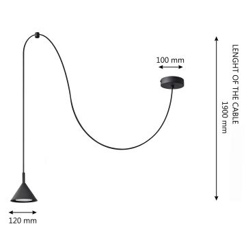 Lustra ar auklu ETNA 1xGX53/15W/230V melna