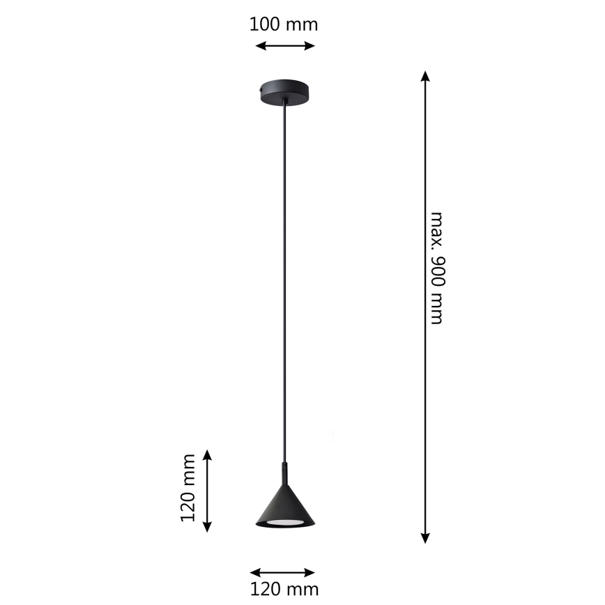 Lustra ar auklu ETNA 1xGX53/15W/230V melna