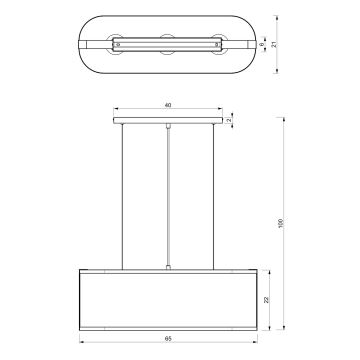 Lustra ar auklu KAGA 3xE27/60W/230V melna/zeltaina