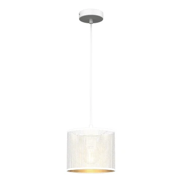 Lustra ar auklu LOFT SHADE 1xE27/60W/230V d. 18 cm balta/zelta