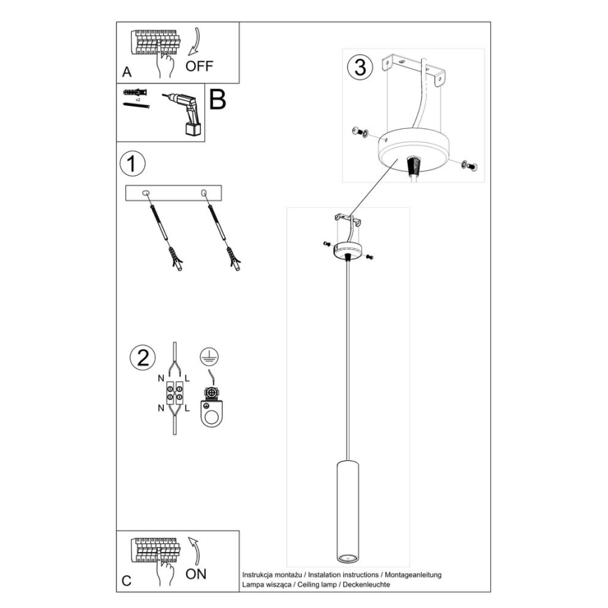 Lustra ar auklu LUVO 1xGU10/40W/230V