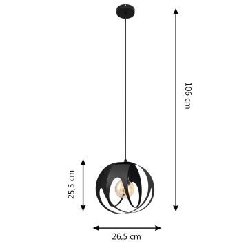 Lustra ar auklu MOONLIGHT 1xE27/60W/230V melna