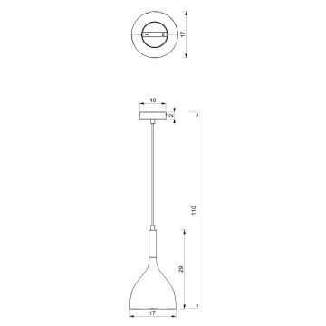 Lustra ar auklu NOAK 1xE27/60W/230V melna/zeltaina