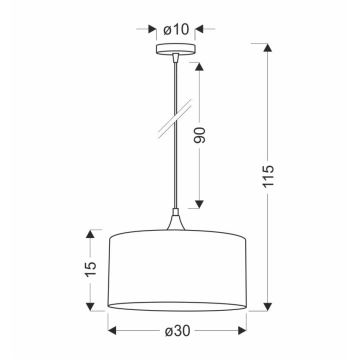 Lustra ar auklu PATTI 1xE27/60W/230V d. 30 cm zaļa