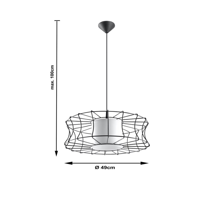 Lustra ar auklu SALERNO 1xE27/60W/230V balts