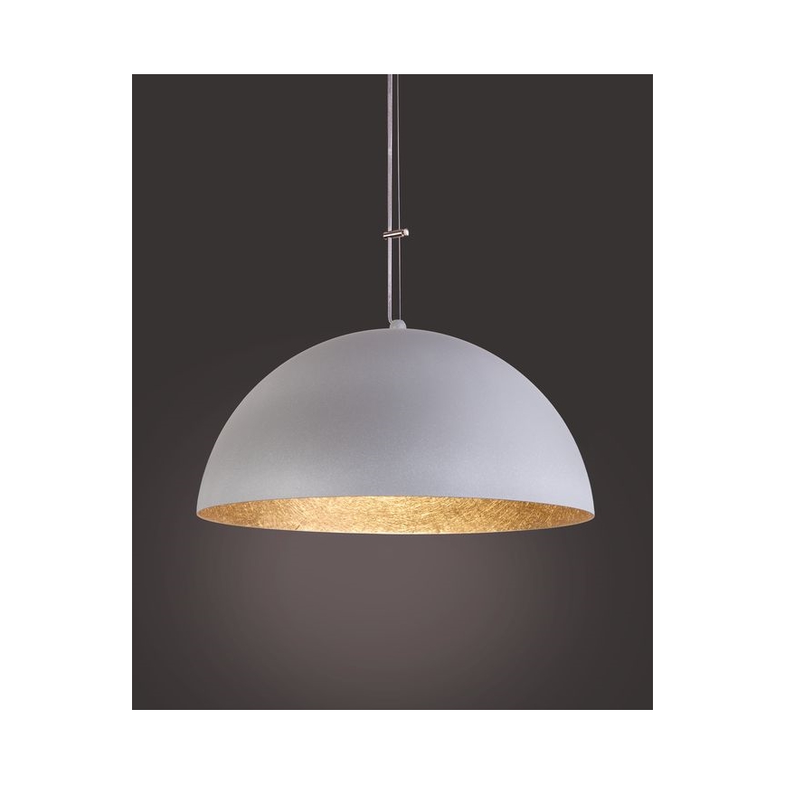 Lustra ar auklu SFERA 1xE27/60W/230V d. 50 cm pelēka/zeltaina