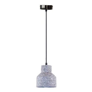 Lustra ar auklu TERRAZZO 1xE27/60W/230V d. 12 cm pelēka