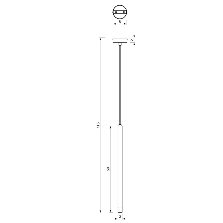 Lustra ar auklu YORU 1xG9/8W/230V 50 cm melna