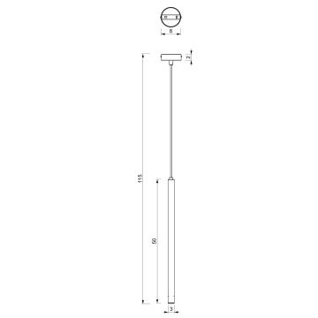 Lustra ar auklu YORU 1xG9/8W/230V 50 cm misiņa